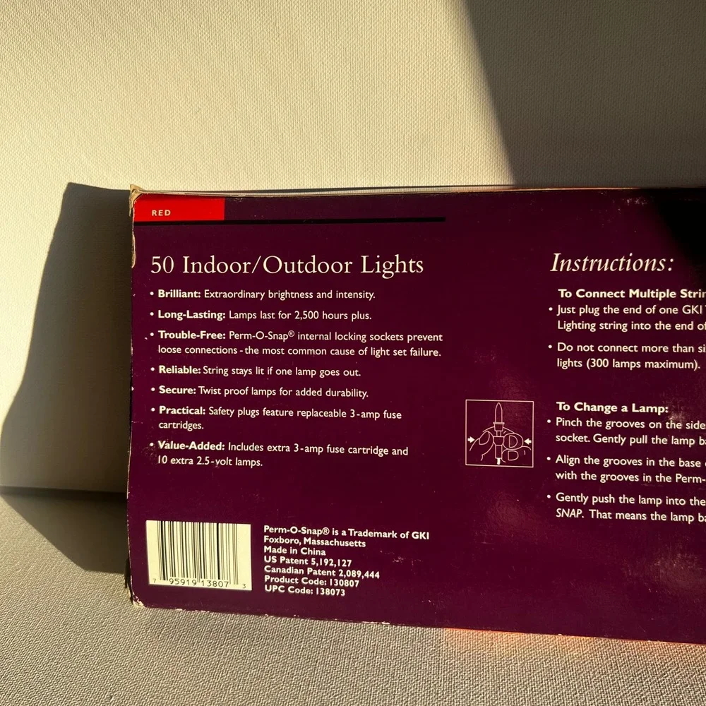 GKI Elegance in Lighting 50 Red Miniature Light Set Indoor Outdoor 33ft 130807